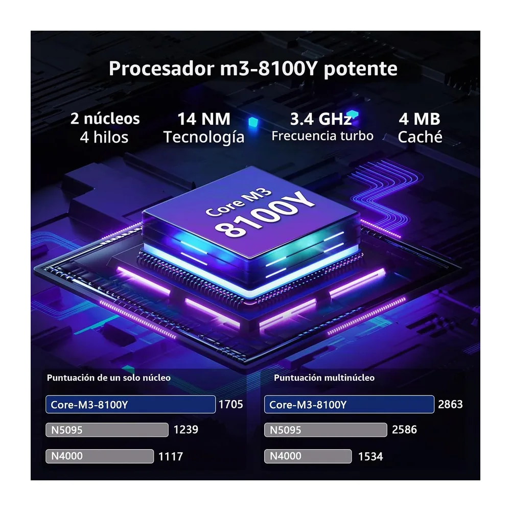 Ordenador Portátil 2 en 1 15,6 Pulgadas con Core i3-8100Y Procesador — 3