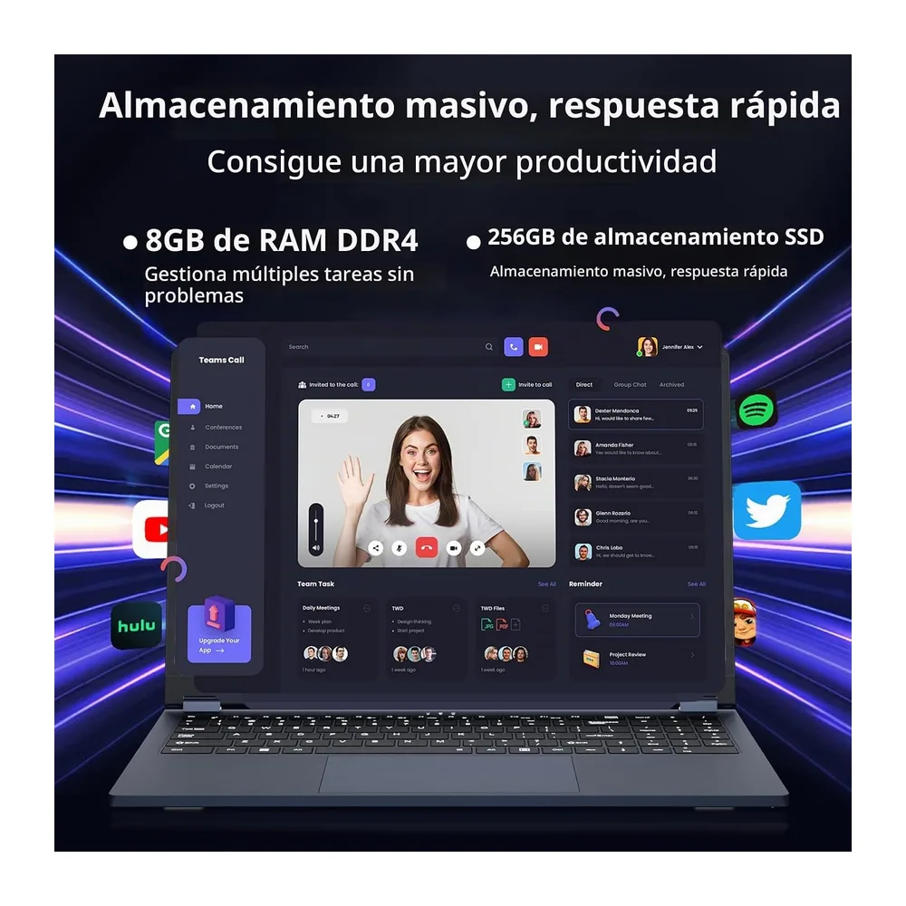 Ordenador Portátil 2 en 1 15,6 Pulgadas con Core i3-8100Y Procesador — 4