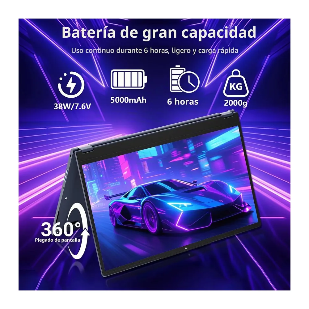 Ordenador Portátil 2 en 1 15,6 Pulgadas con Core i3-8100Y Procesador — 6