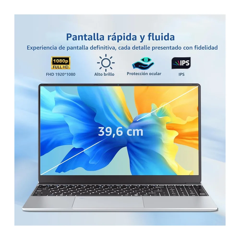 Ordenador Portátil Win 11, 15.6 Pulgadas PC Portatil 16Go LPDDR4 RAM 512Go SSD, Celeron N5095 CPU, Desbloqueo — 2