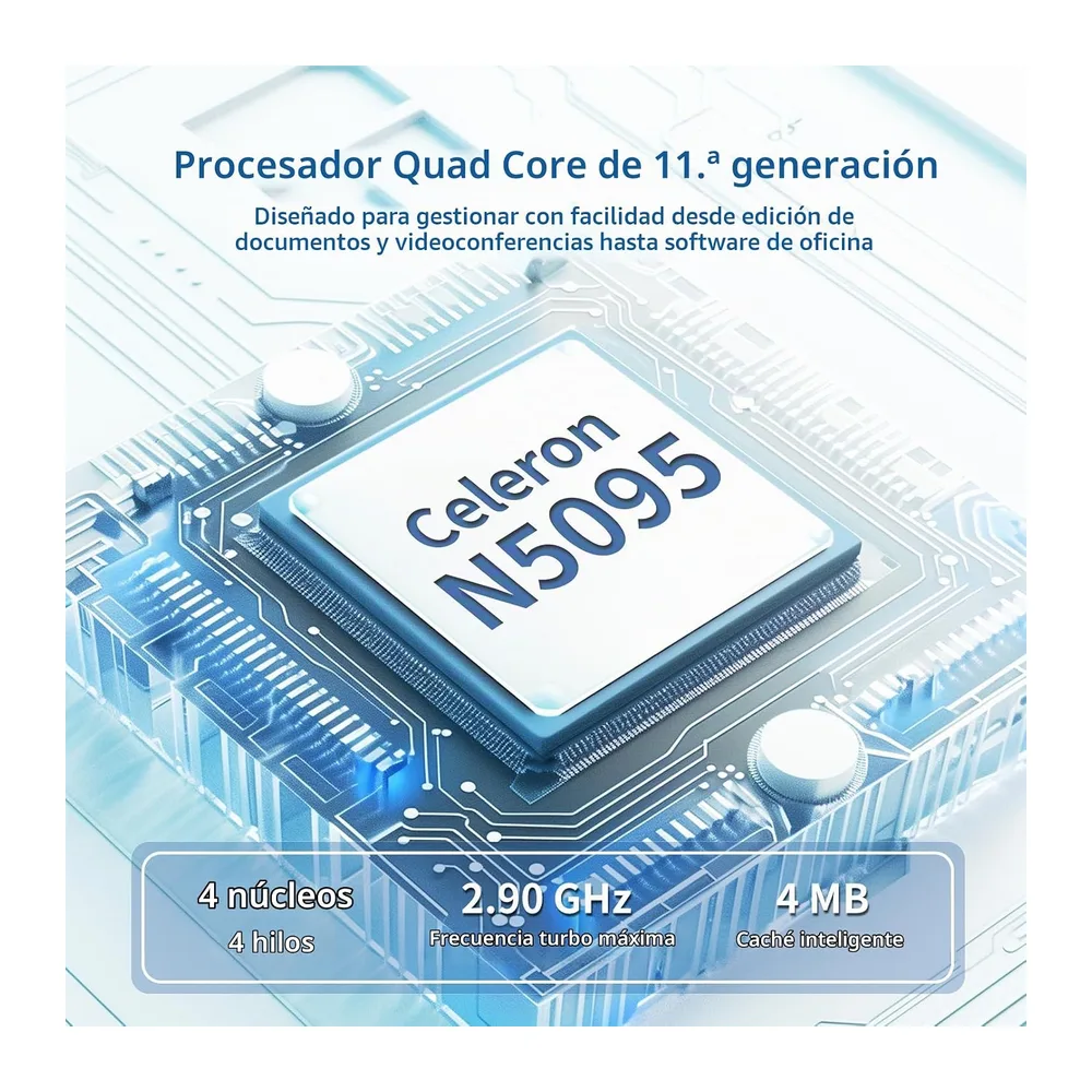 Ordenador Portátil Win 11, 15.6 Pulgadas PC Portatil 16Go LPDDR4 RAM 512Go SSD, Celeron N5095 CPU, Desbloqueo — 3