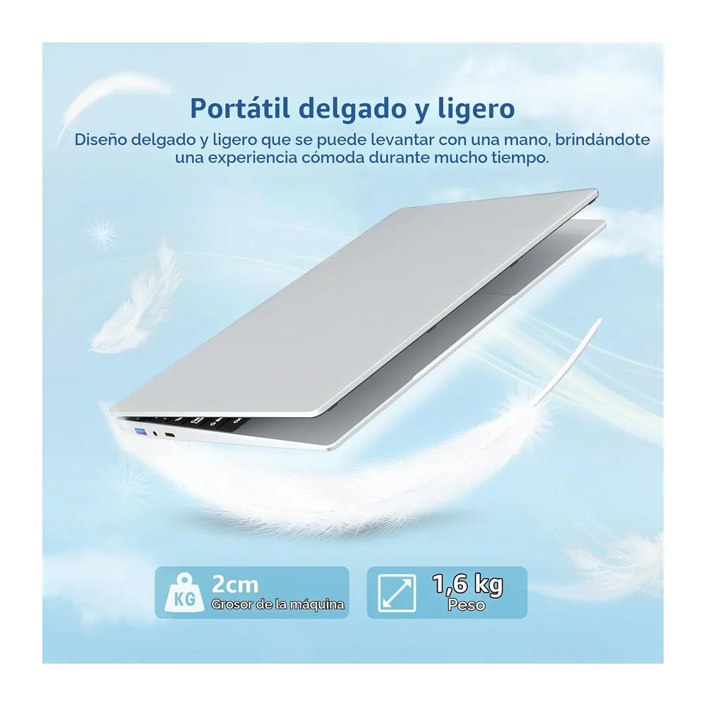 Ordenador Portátil Win 11, 15.6 Pulgadas PC Portatil 16Go LPDDR4 RAM 512Go SSD, Celeron N5095 CPU, Desbloqueo — 6
