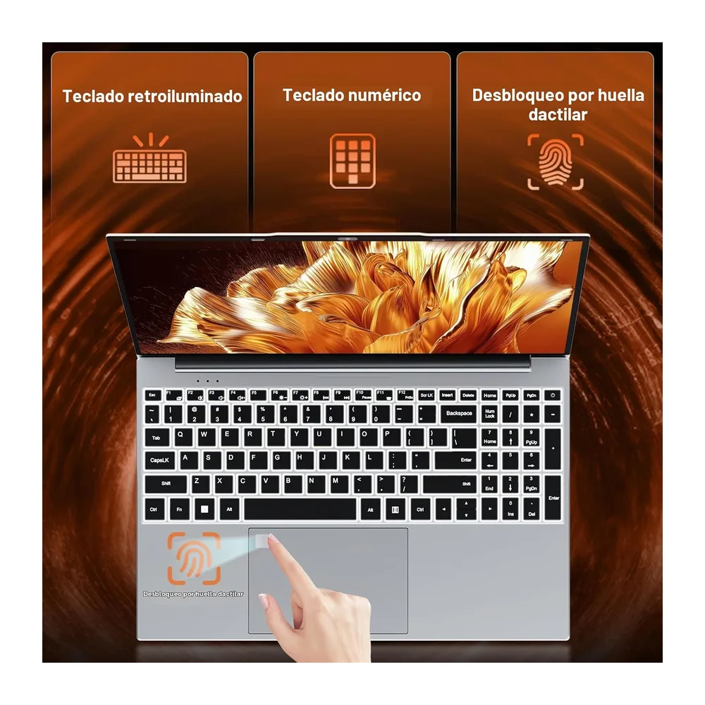15,6inch Ordenador Portátil, Win 11 PC Portatil 16GB DDR4 512GB SSD, Twin Lake N150 CPU, Computadora Portátil — 5