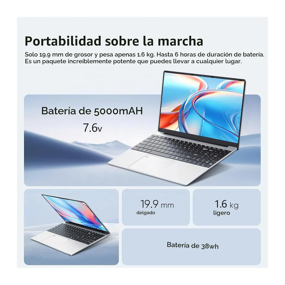 Ordenador Portátil 15,6 Pulgadas, Portátil 16GB DDR4 512GB SSD, Win 11 PC Portatil Celeron N95 CPU, Teclado — 6