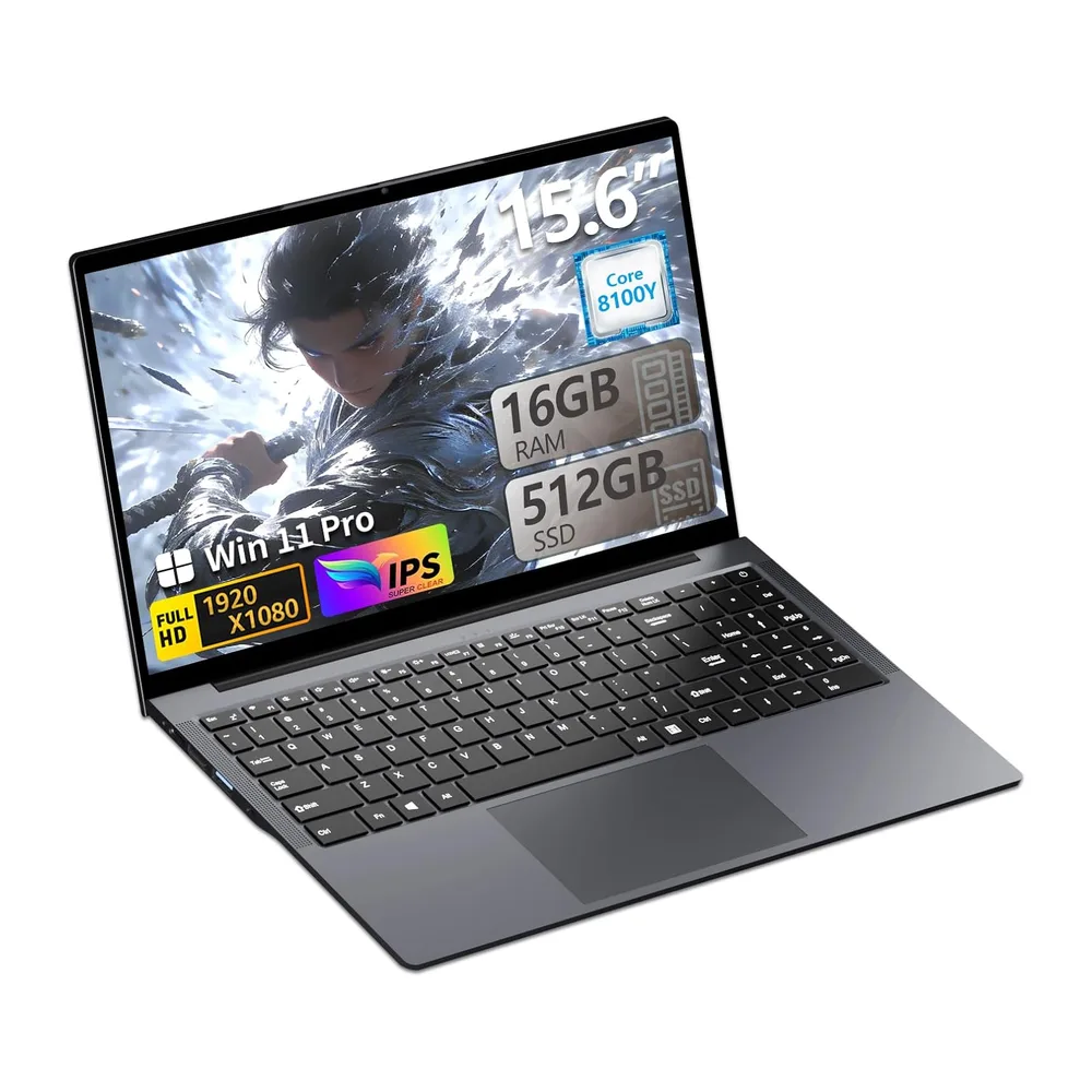 Portátil 15.6 Pulgadas, Ordenador Portatil Core I3-8100Y CPU, Win 11 PC Portátil 16GB RAM 512GB SSD, Laptop
