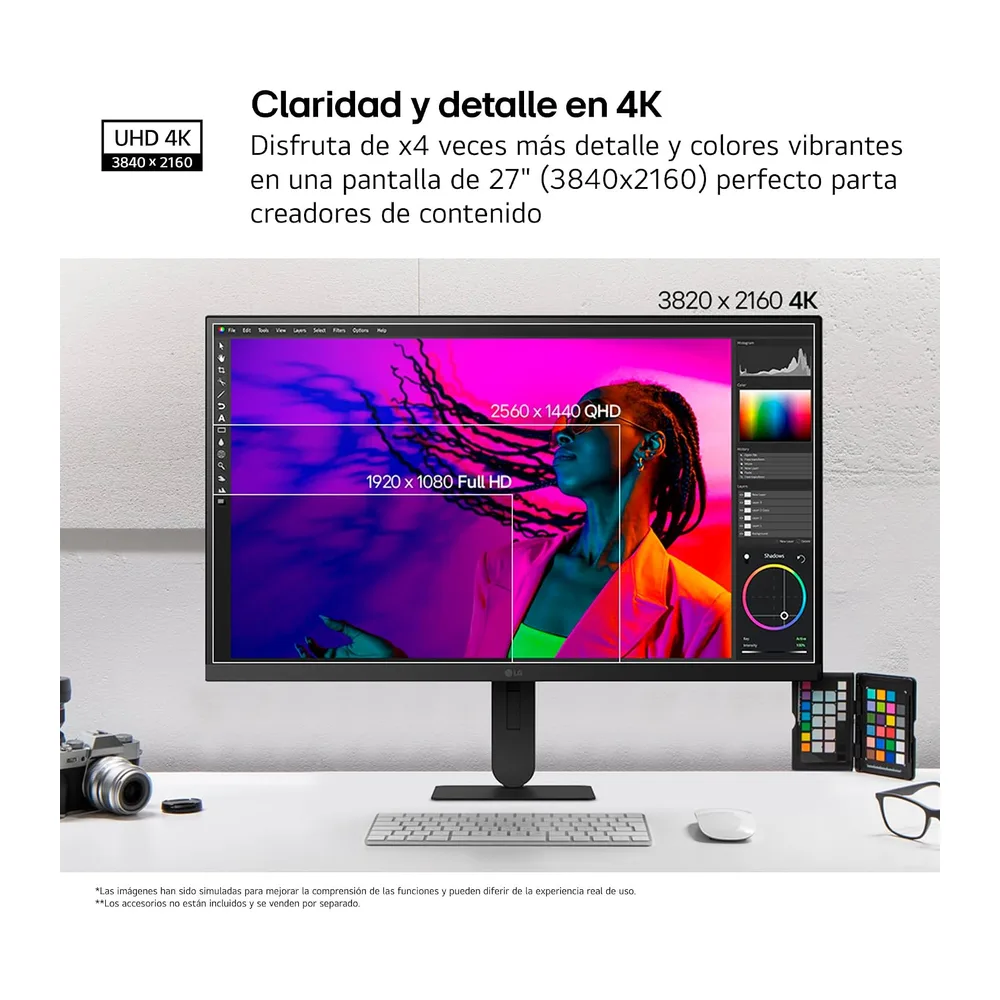 LG Monitor Ultrafine 27U730B-B - 27'', UHD (3840 x 2160), IPS, Negro [Clase de eficiencia energética F] — 3