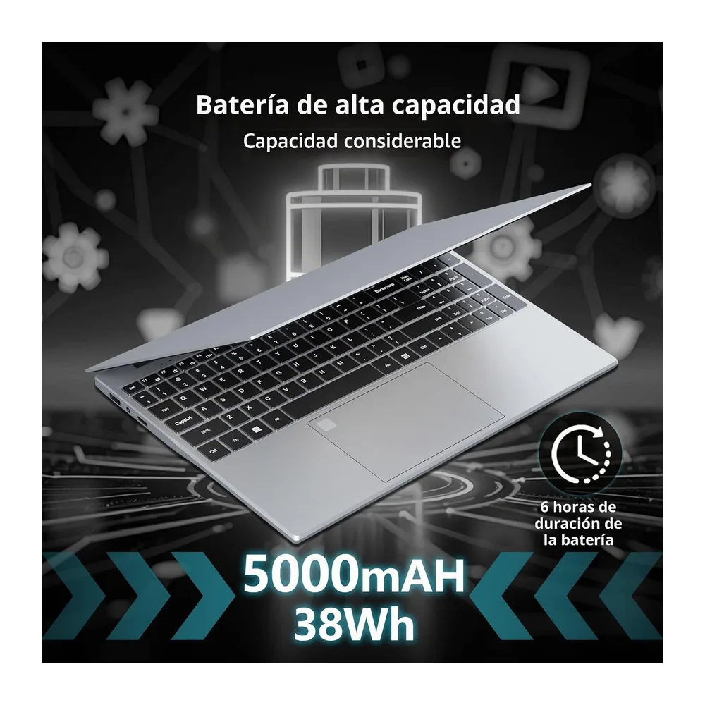 Ordenador Portátil Win 11, 15,6 Pulgadas Portátil 16GB RAM 1TB SSD, Laptop Office 365, Celeron N95 CPU, PC — 6