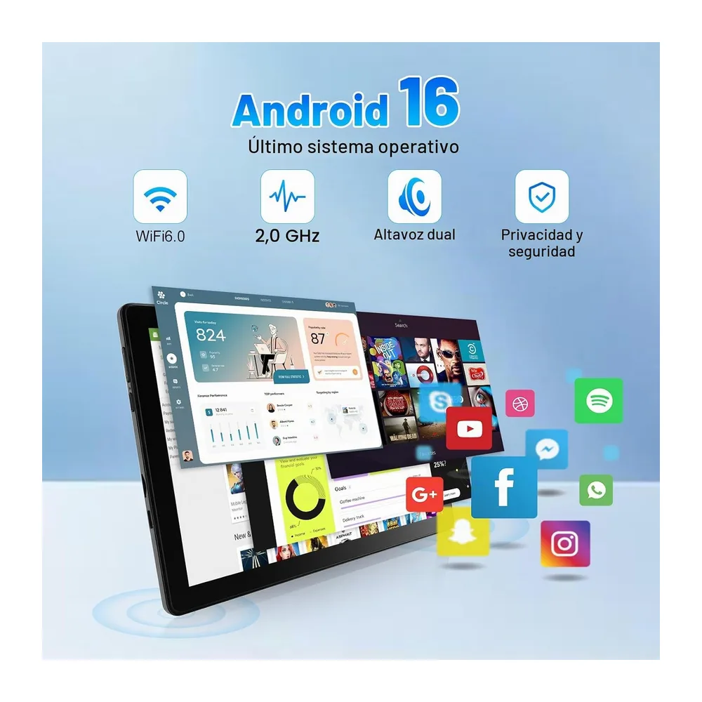 Tablet de 10 Pulgadas, Android 16 Tablet con Teclado, Octa Core, 36GB RAM 256GB ROM (1TB TF Expand) Cámara — 3