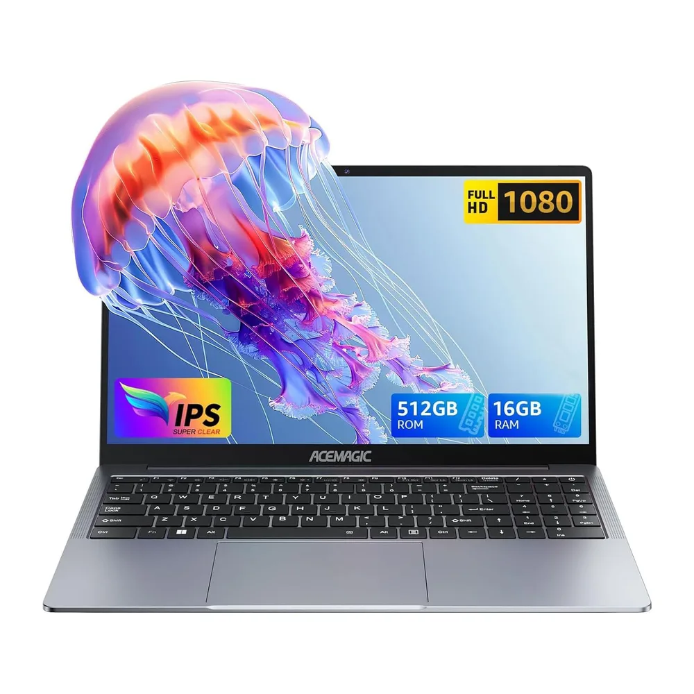 15.6" Ordenador Portátil Win 11 Procesador N97 16GB DDR4 512GB SSD Estudiar