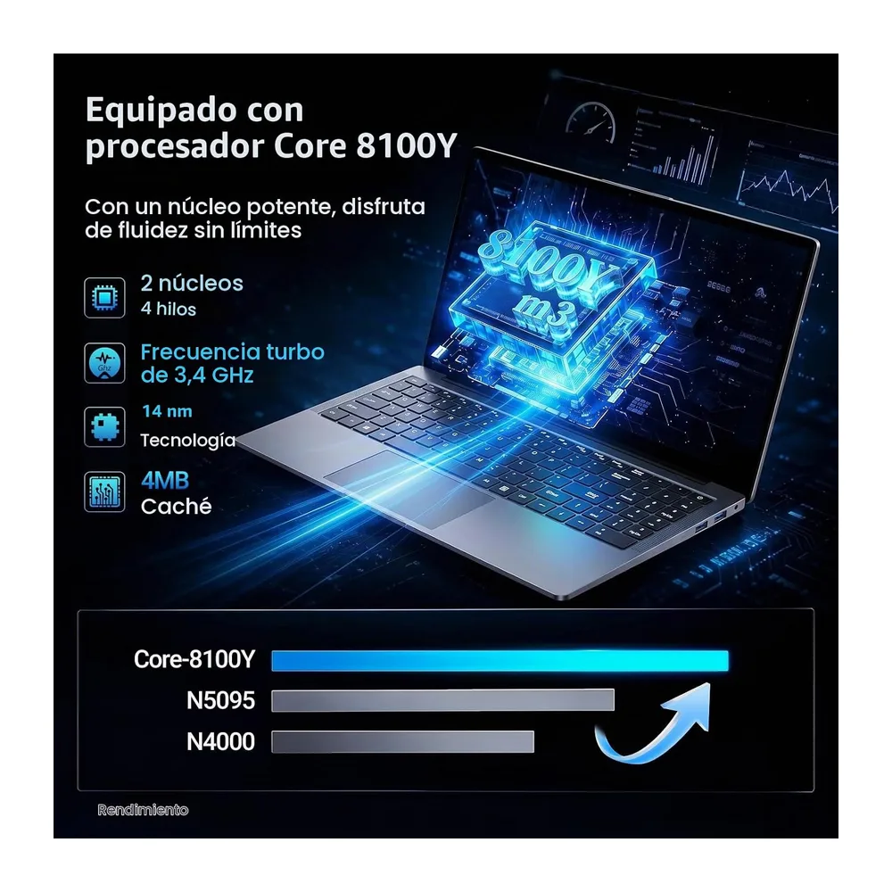 15,6" Ordenador Portátil, Procesador Core hasta 3,4 GHz,8GB RAM 256GB SSD — 2