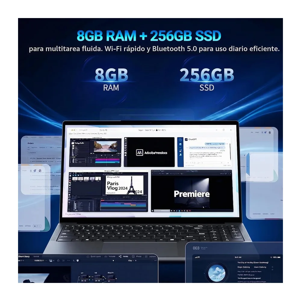 15,6" Ordenador Portátil, Procesador Core hasta 3,4 GHz,8GB RAM 256GB SSD — 4