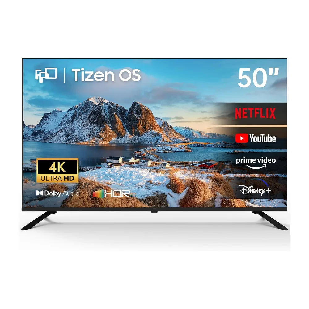 FPD Smart TV 50 Pulgadas (127 cm), 4K Tizen TV Compatible with Samsung TV Plus, Airplay & Miracast, HDR 10,