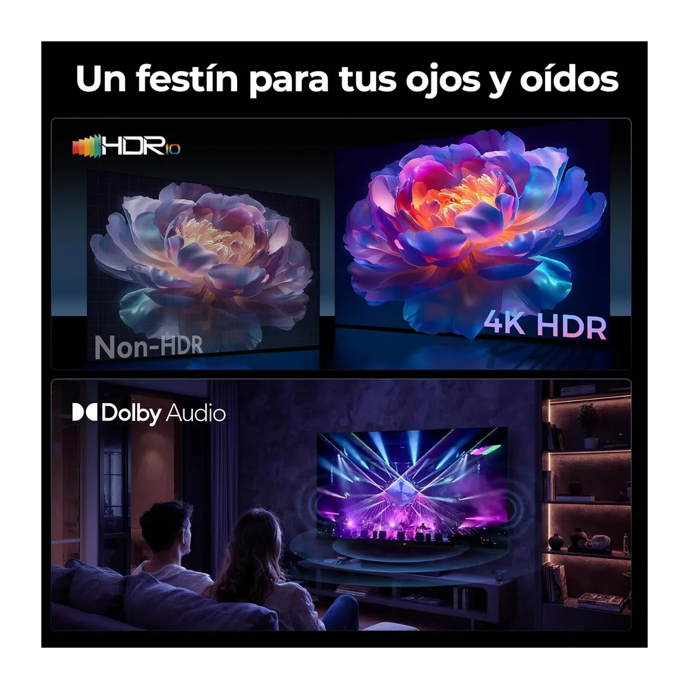 FPD Smart TV 50 Pulgadas (127 cm), 4K Tizen TV Compatible with Samsung TV Plus, Airplay & Miracast, HDR 10, — 3