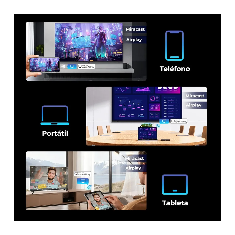 FPD Smart TV 50 Pulgadas (127 cm), 4K Tizen TV Compatible with Samsung TV Plus, Airplay & Miracast, HDR 10, — 6