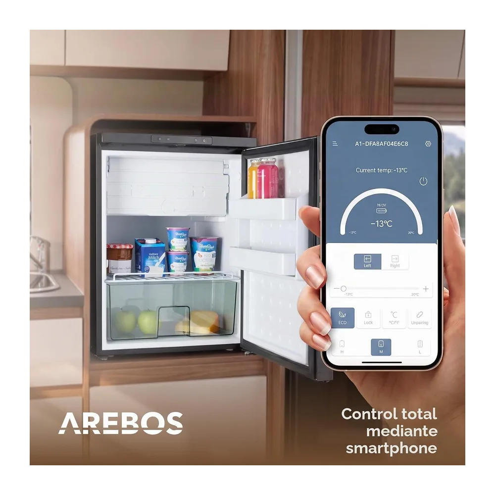 Arebos Frigorífico Compresor para Autocaravana 65L con Congelador — 6