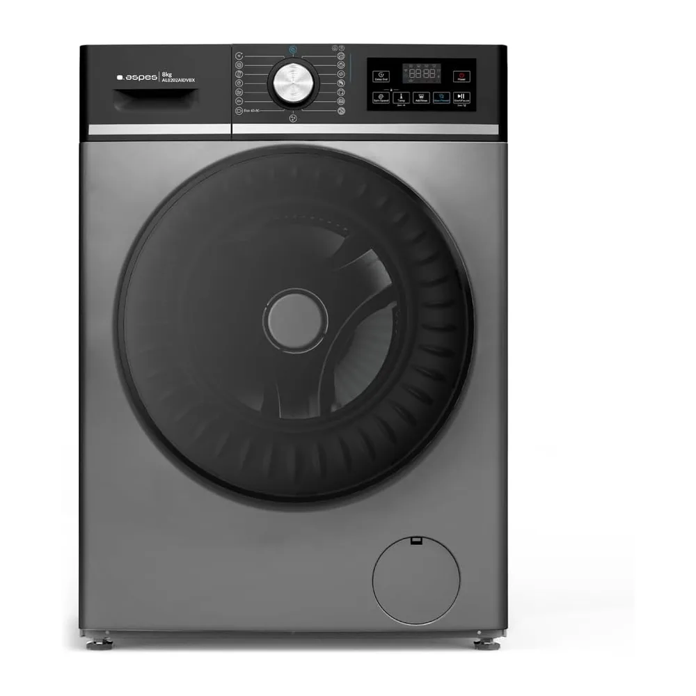 Aspes Lavadora 8 Kg Carga Frontal, Blanco, AL8202AIDVBX. 1200 rpm, Motor Inverter, 15 Programas, Eco-Logic
