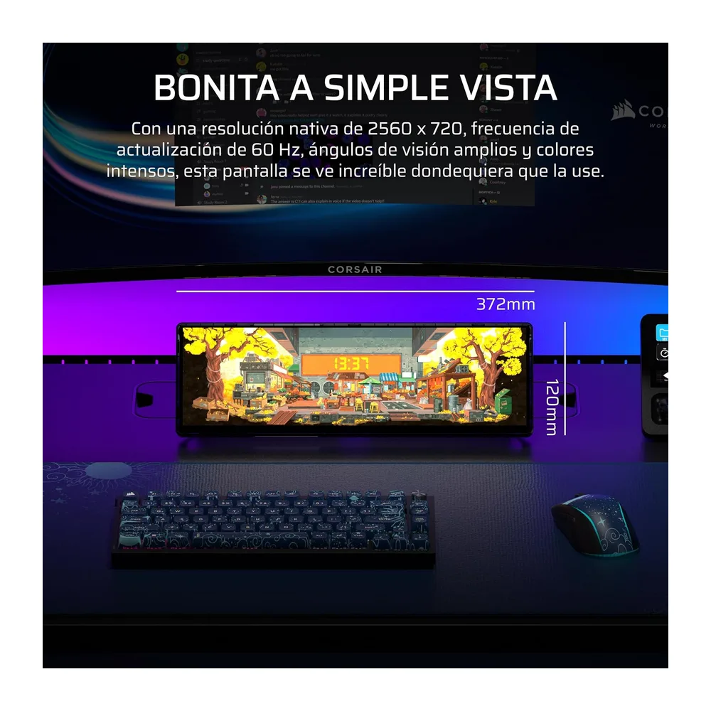 Corsair XENEON Edge 14.5" Pantalla táctil LCD 2K HDMI USB‑C — 5