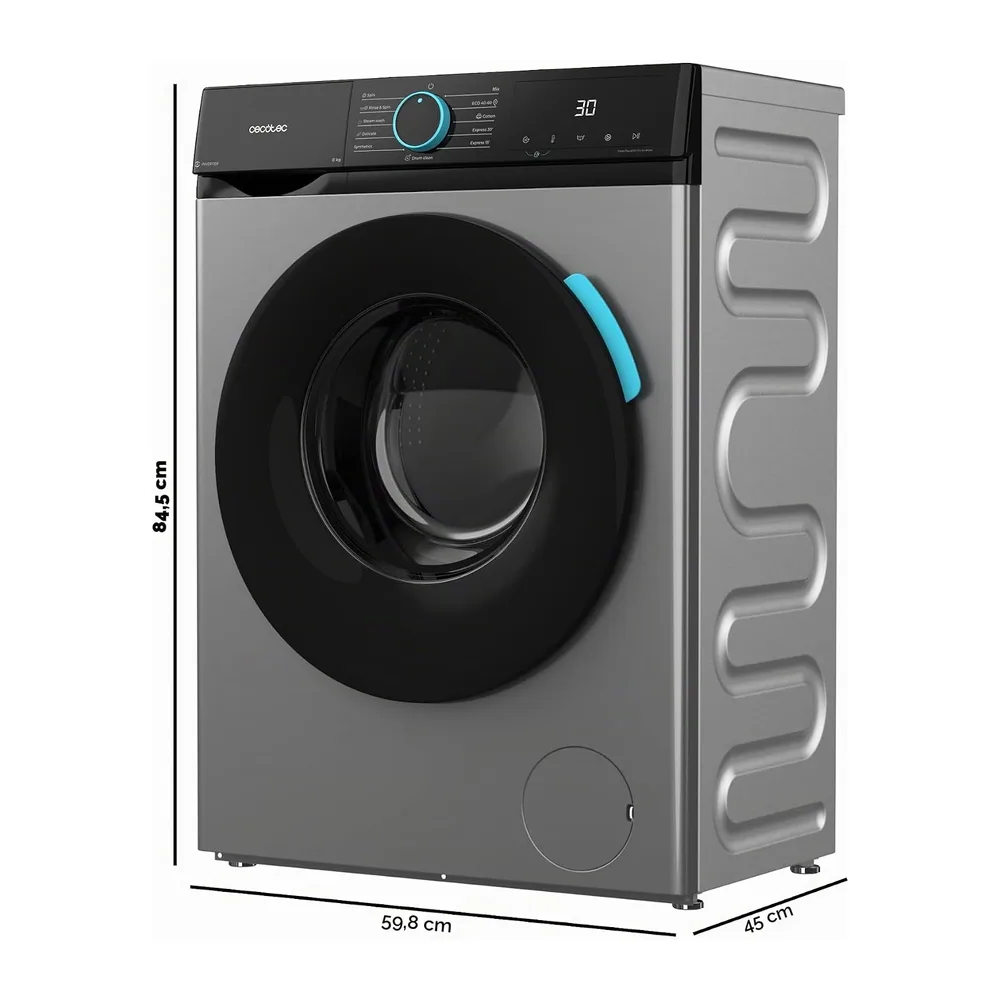 Cecotec Lavadora 8Kg Carga Frontal Bolero DressCode 8160 Inverter Steel [Clase de eficiencia energética A] — 2