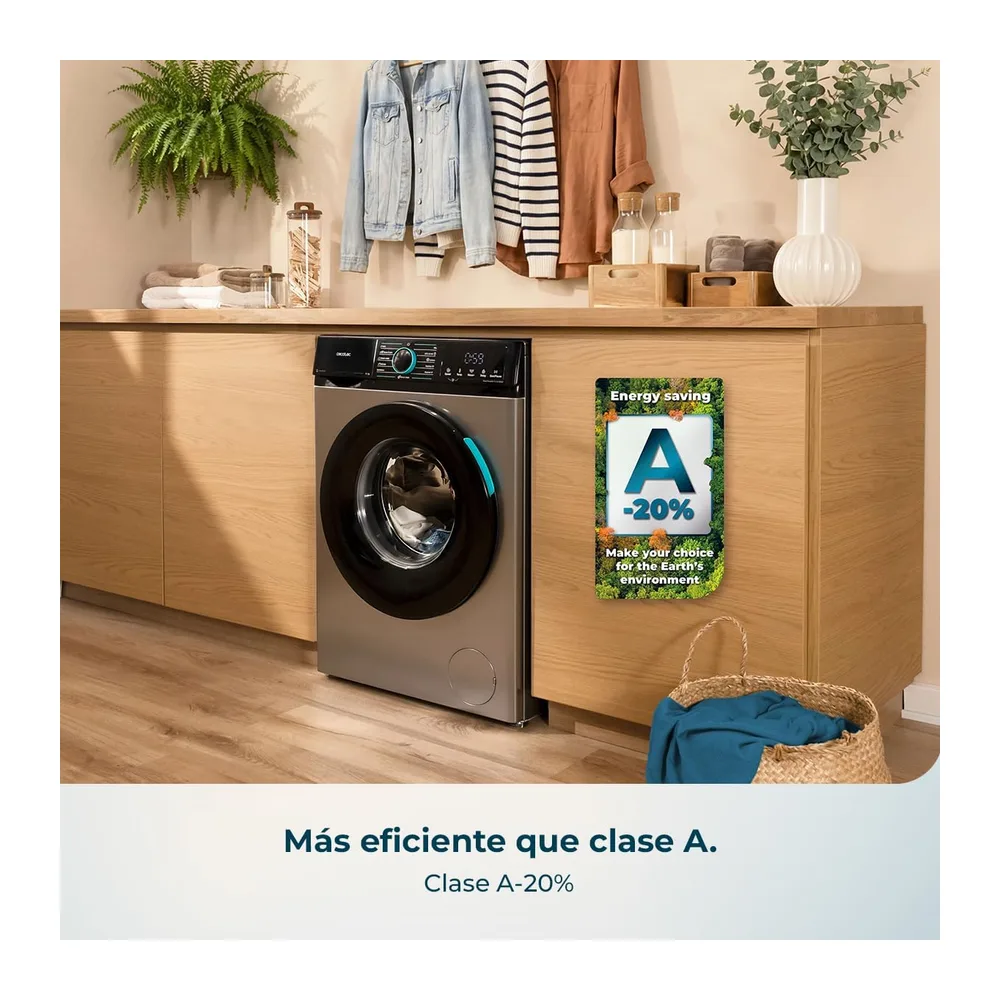 Cecotec Lavadora 8Kg Carga Frontal Bolero DressCode 8160 Inverter Steel [Clase de eficiencia energética A] — 5