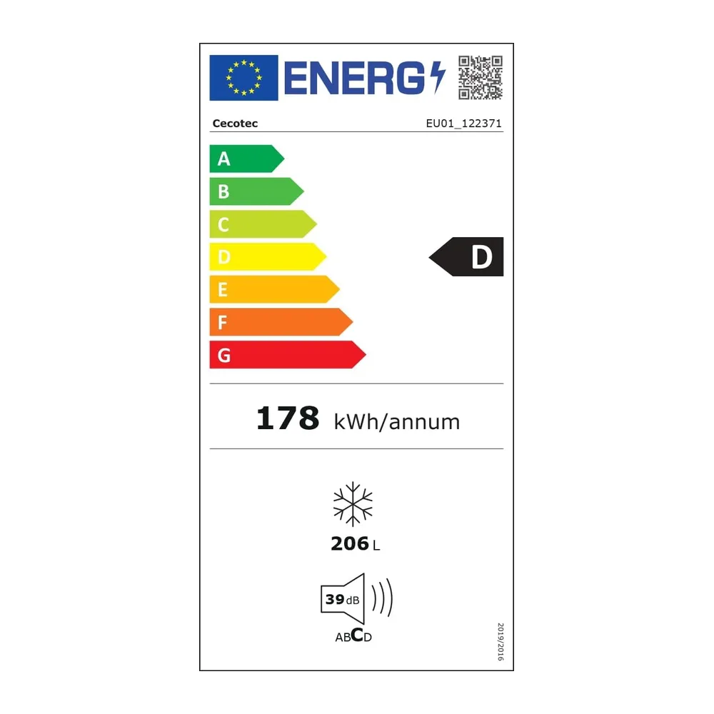 Cecotec Congelador Vertical Dual 206L Bolero CoolMarket UF 206 Dual Inox D [Clase de eficiencia energética D] — 5