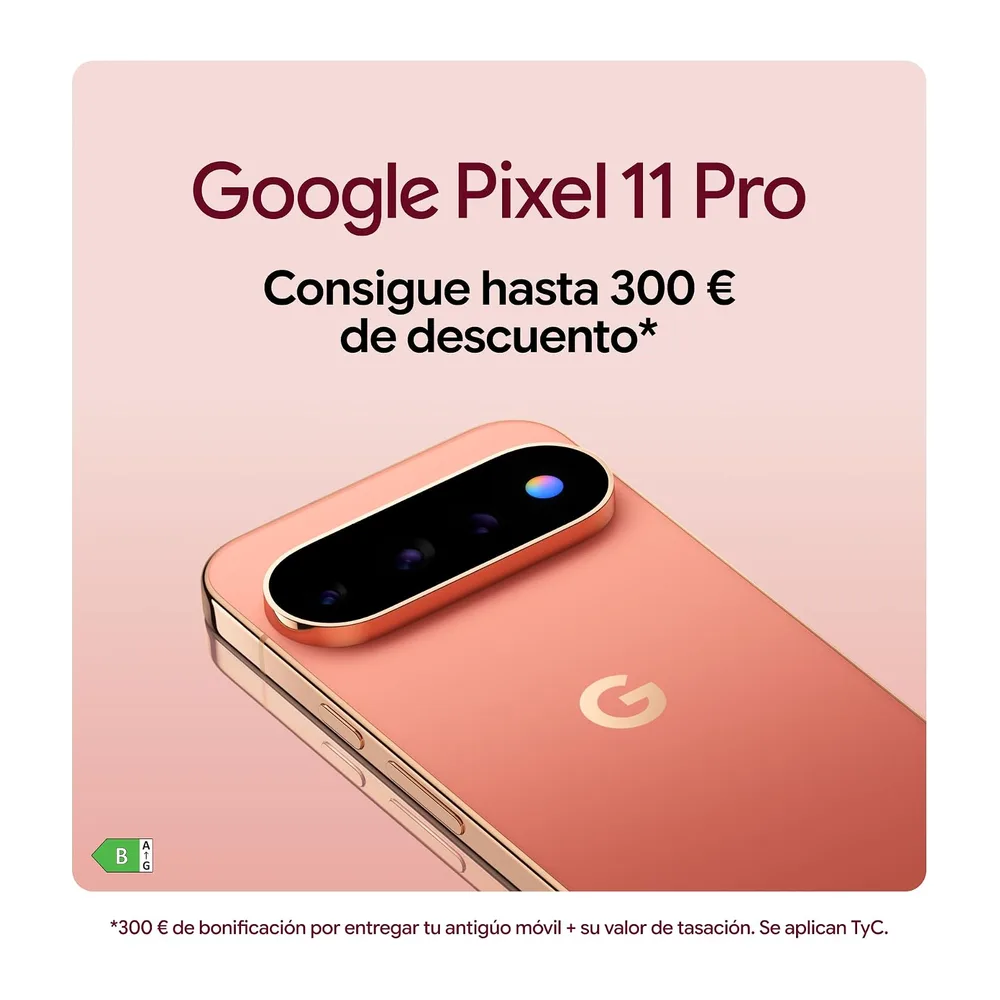 Google Pixel 11 Pro – Smartphone Android Libre - Obsidiana, 256GB [Clase de eficiencia energética B] — 2