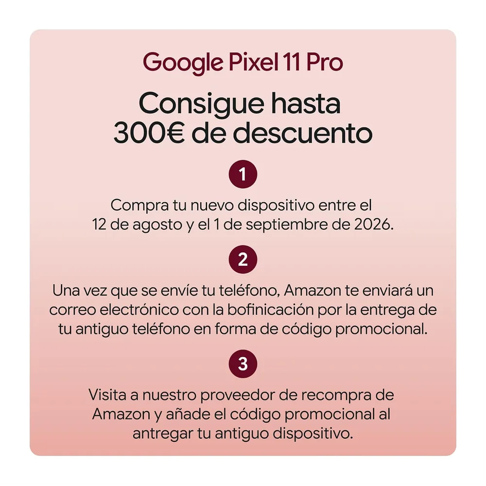 Google Pixel 11 Pro – Smartphone Android Libre - Obsidiana, 256GB [Clase de eficiencia energética B] — 3