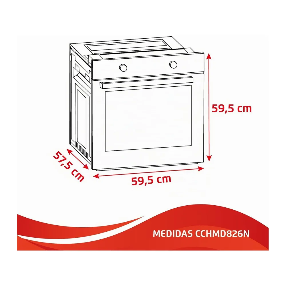 Corberó - Horno Eléctrico Multifunción Plus | CCHMD826N | 70L | 3000W | 8 Programas | Limpieza — 2