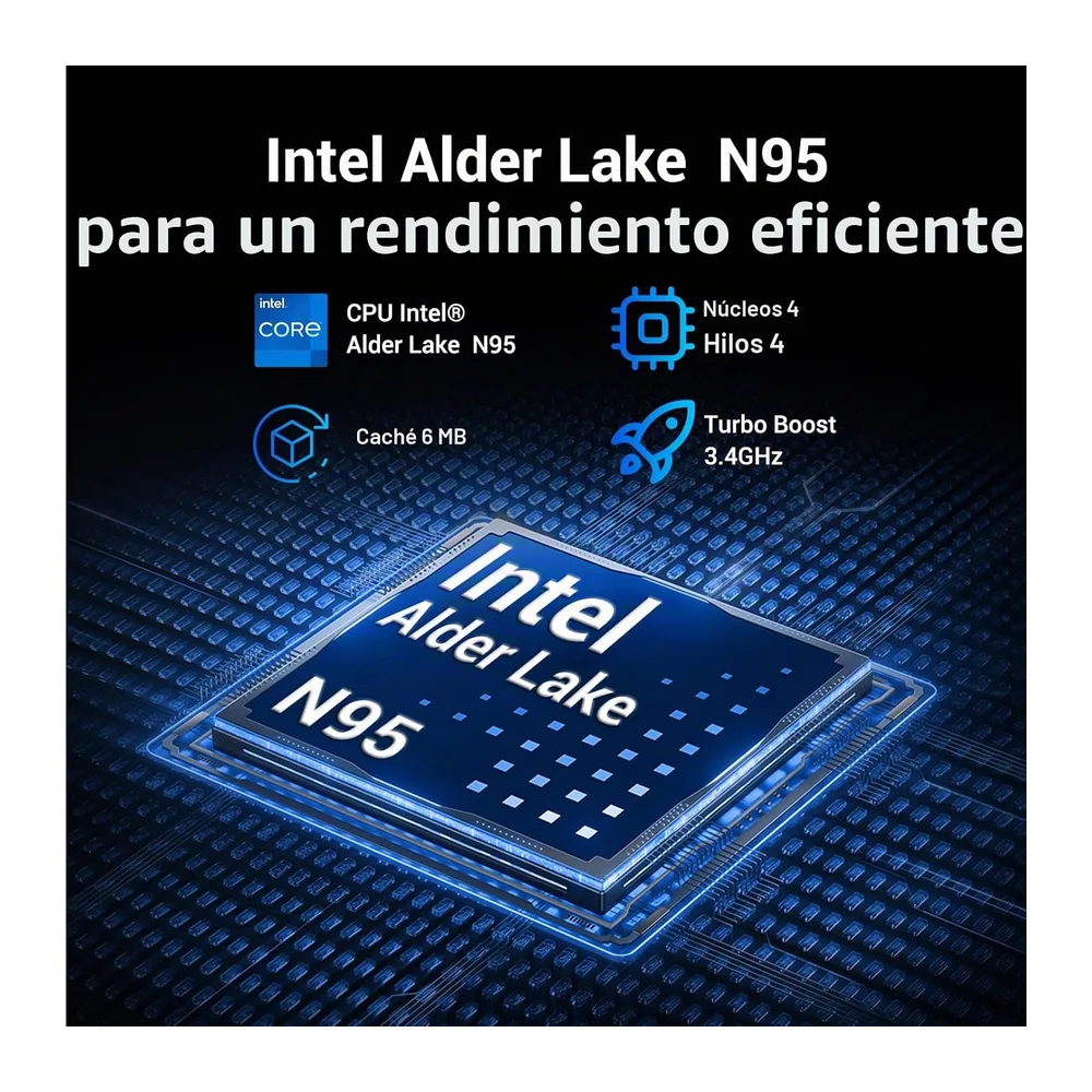 Ordenador portátil 15,6 Pulgadas, 16 GB de DDR4, SSD de 512 GB (Ampliable a 1 TB), CPU N95 (hasta 3,4 GHz), — 3