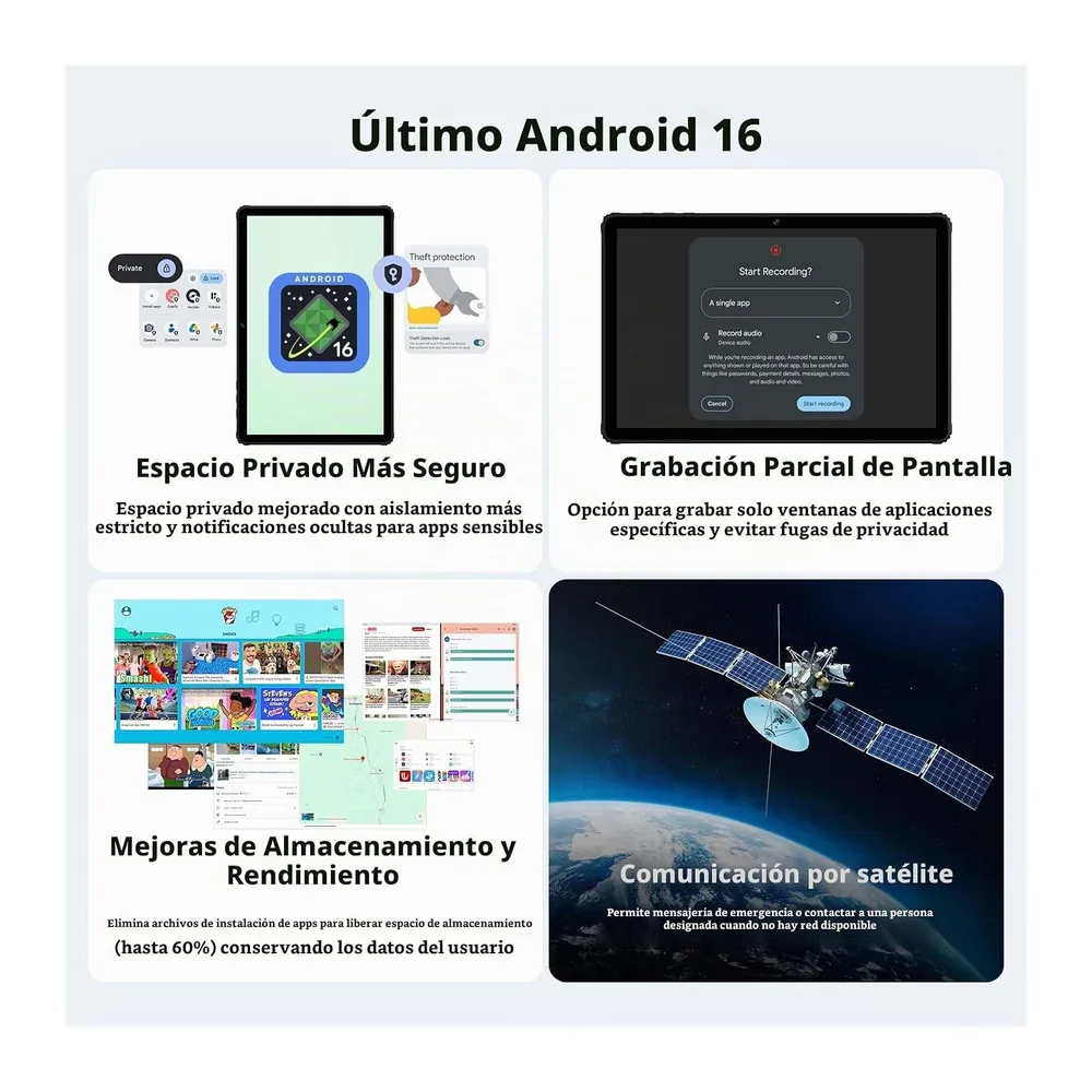 2026 Android 16 Tablet 11 Pulgadas, 36GB RAM+512GB ROM, SIM 4G & 5G WiFi, Octa Core 2.0GHz, 13MP+8MP, 2000 * — 3