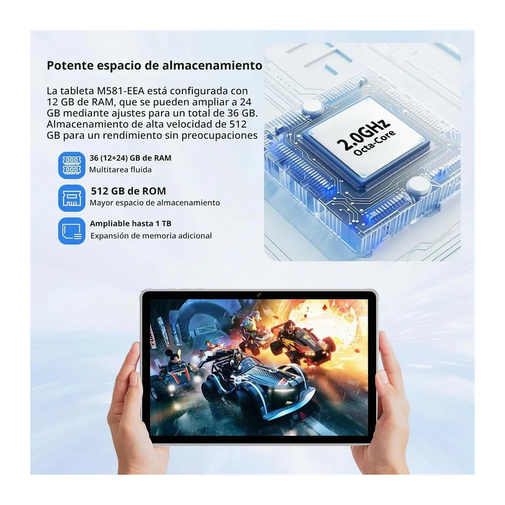 2026 Android 16 Tablet 11 Pulgadas, 36GB RAM+512GB ROM, SIM 4G & 5G WiFi, Octa Core 2.0GHz, 13MP+8MP, 2000 * — 6