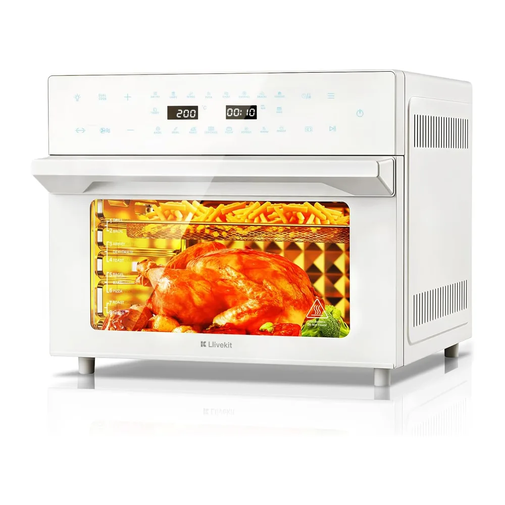 LLIVEKIT Freidora de Aire XXL 30 L con Asador Giratorio