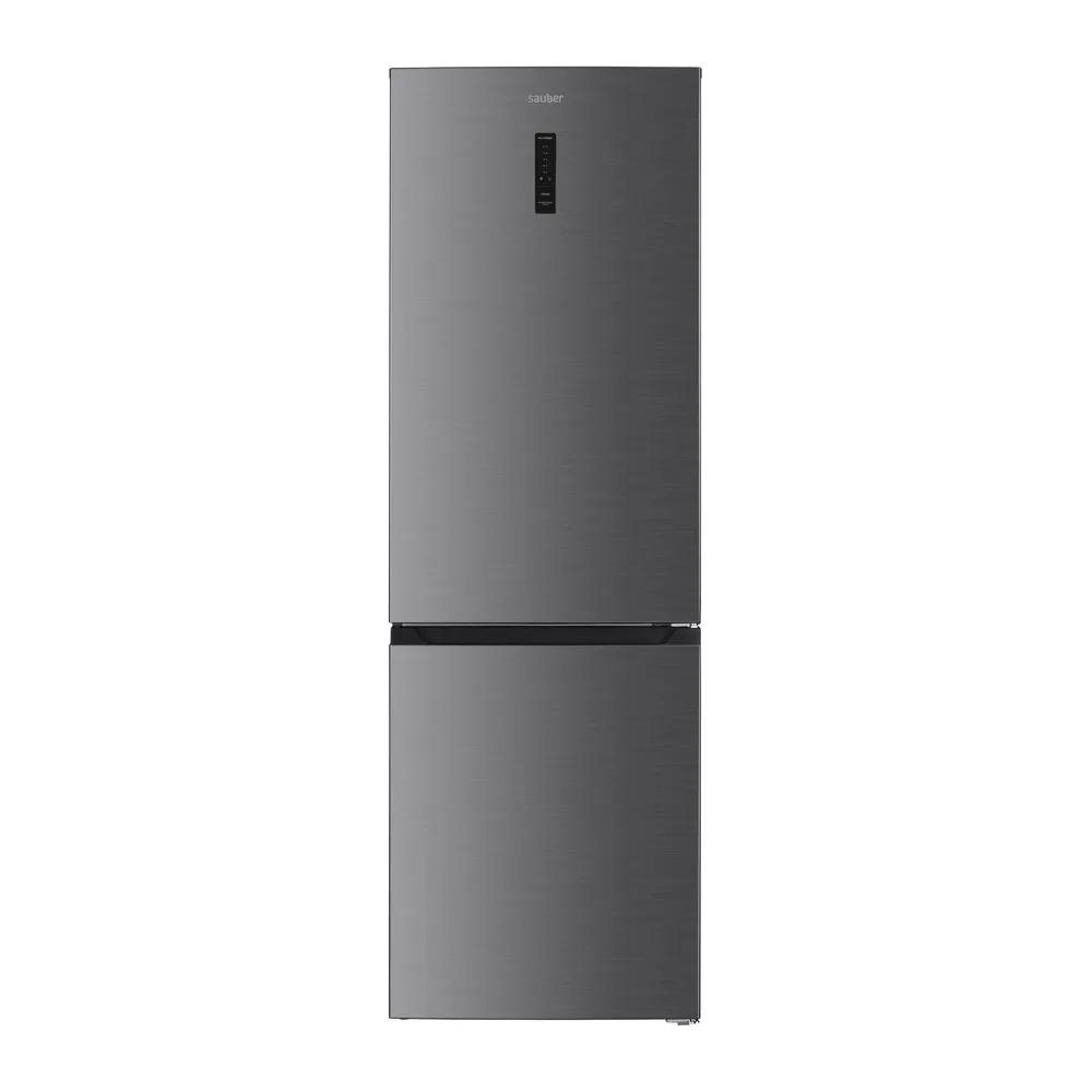 SAUBER, Frigorífico Combi Serie 5-FCD18526XH Tecnología TOTAL NOFROST, Luz LED, E, Puertas Reversibles, INOX,