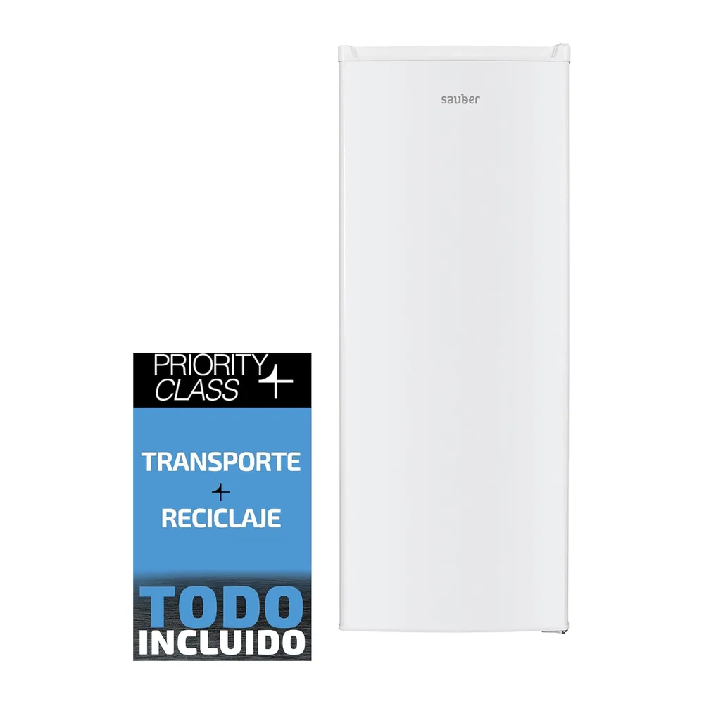 SAUBER, Frigorífico 1 puerta, SERIE 3-1F14326WH, E, 143 x 55 cm, 242 litros, Puerta Reversible, LED, Cajón