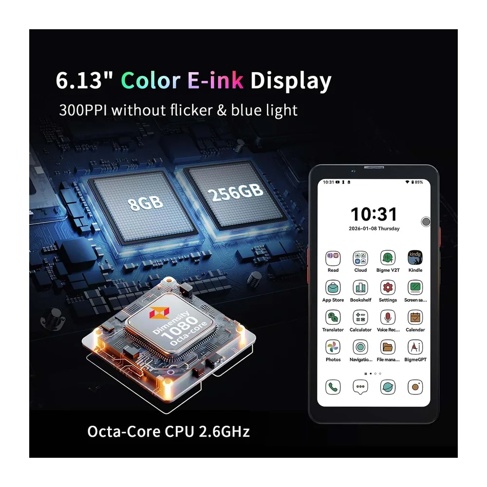 Bigme HiBreak Pro Color 6.13" ePaper E-Ink Smartphone con Desbloqueo de Huellas Dactilares — 2