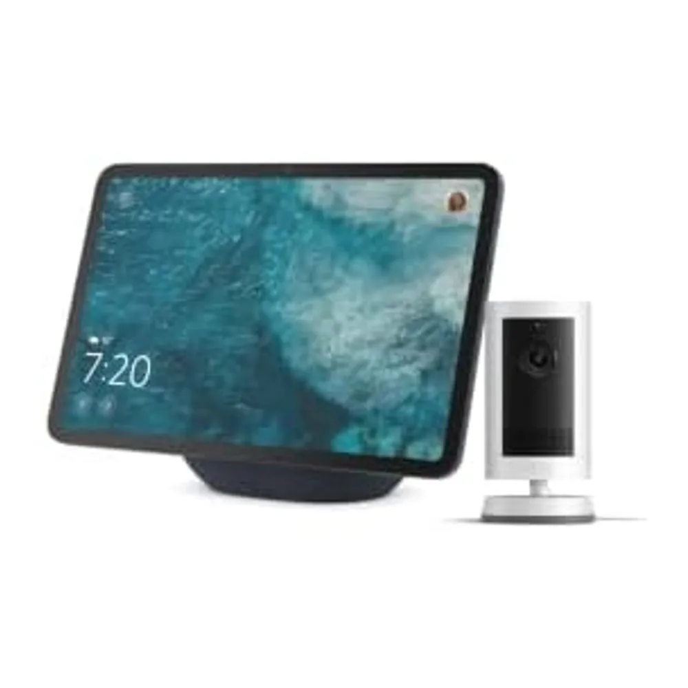 Amazon Echo Show 11 (última gen.), Gris grafito + Ring Cámara exterior Plus con batería | Ve tu cámara en el