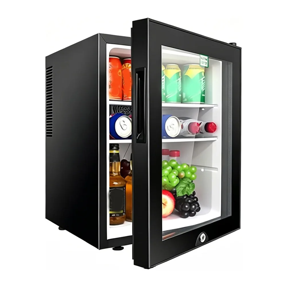 Frigorífico Vertical Compacto con Puerta Cristal y Cerradura. 40L