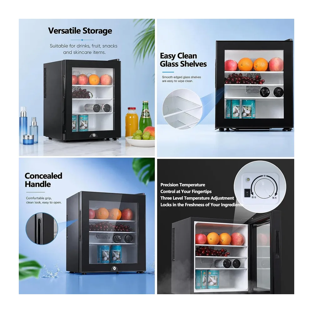 Frigorífico Vertical Compacto con Puerta Cristal y Cerradura. 40L — 4