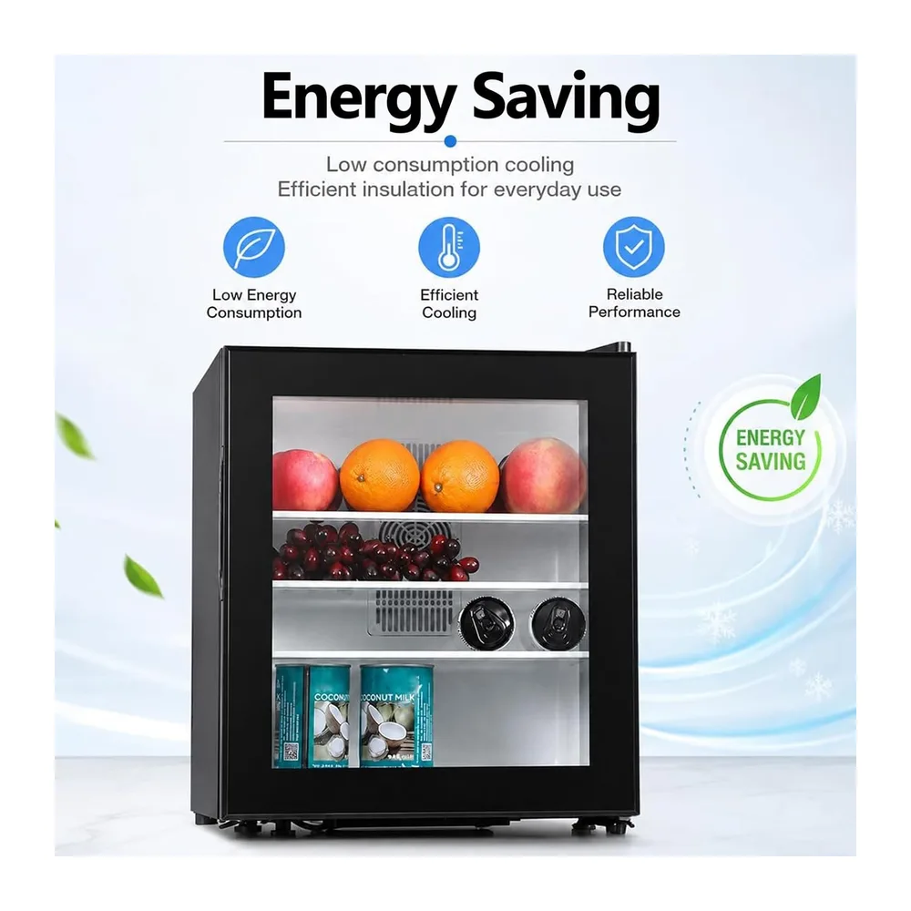 Frigorífico Vertical Compacto con Puerta Cristal y Cerradura. 40L — 5