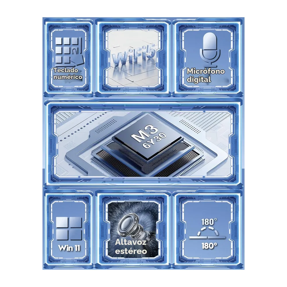 Ordenador Portáti 15,6 Pulgadas, PC Portátil Win 11 8GB RAM 256GB SSD, Laptop con Core M3 6Y30 Procesador, — 2