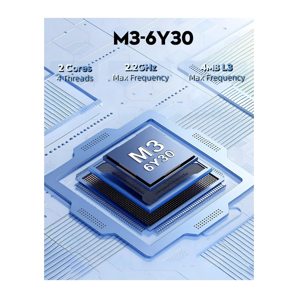 Ordenador Portáti 15,6 Pulgadas, PC Portátil Win 11 8GB RAM 256GB SSD, Laptop con Core M3 6Y30 Procesador, — 3
