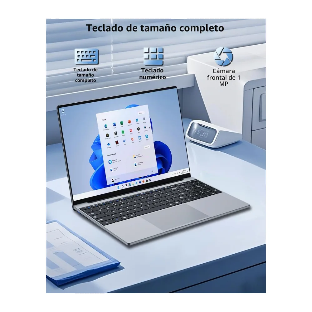 Ordenador Portáti 15,6 Pulgadas, PC Portátil Win 11 8GB RAM 256GB SSD, Laptop con Core M3 6Y30 Procesador, — 5