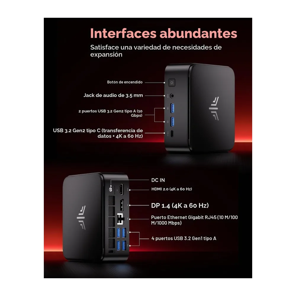 NiPoGi E3B Mini PC AMD Ryzen 5 7530U (4,5 GHz) 16 GB RAM+1TB M.2 SSD — 5