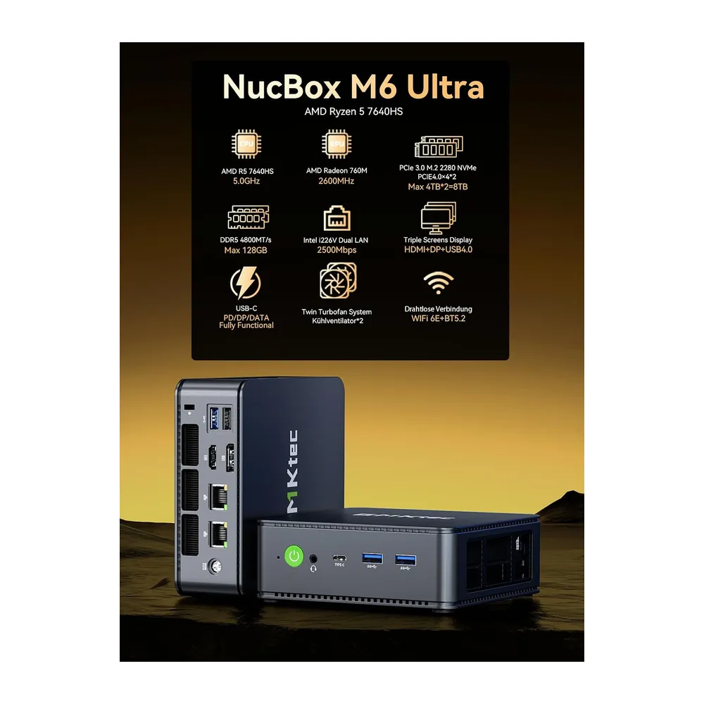 GMKtec M6 Ultra Mini PC Ryzen 5 7640HS (Actualizado Desde 6600H/6800U) — 3