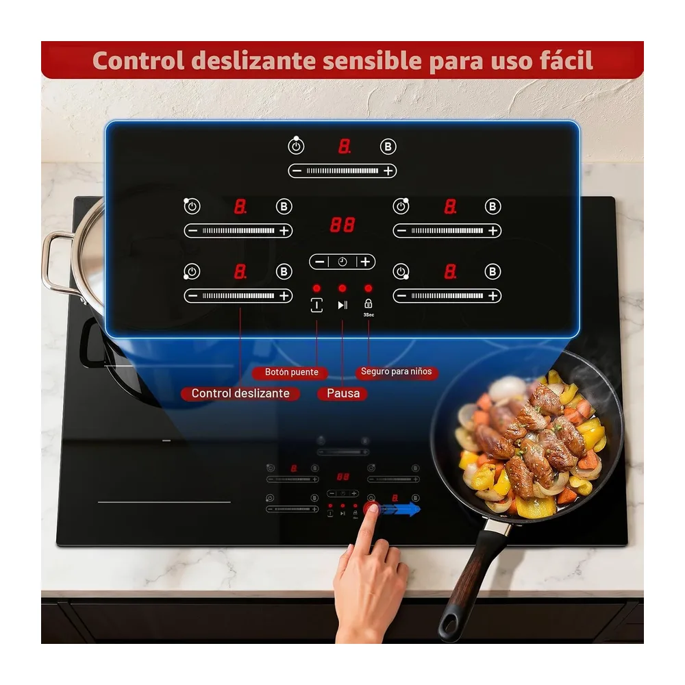 Placa de inducción de 77 cm con 5 placas y 1 Flexzone — 3