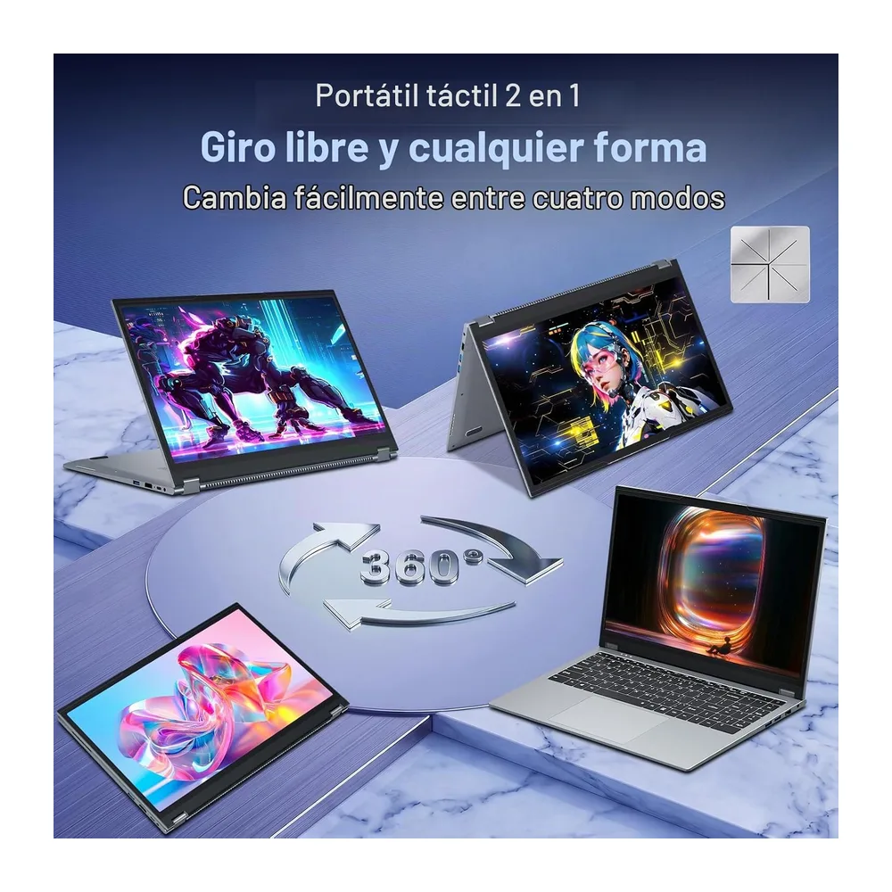 15,6 Pulgadas Ordenador Portátil Pantalla Táctil 2 en 1 — 2