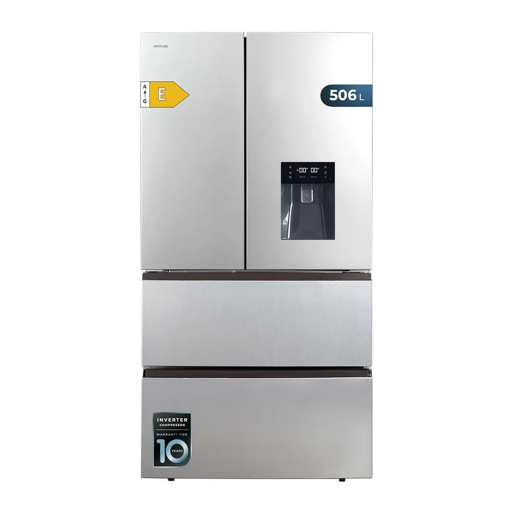Cecotec Frigorífico 4 Puertas 506L Bolero CoolMarket FD 510 WD Inox Total E [Clase de eficiencia energética E]