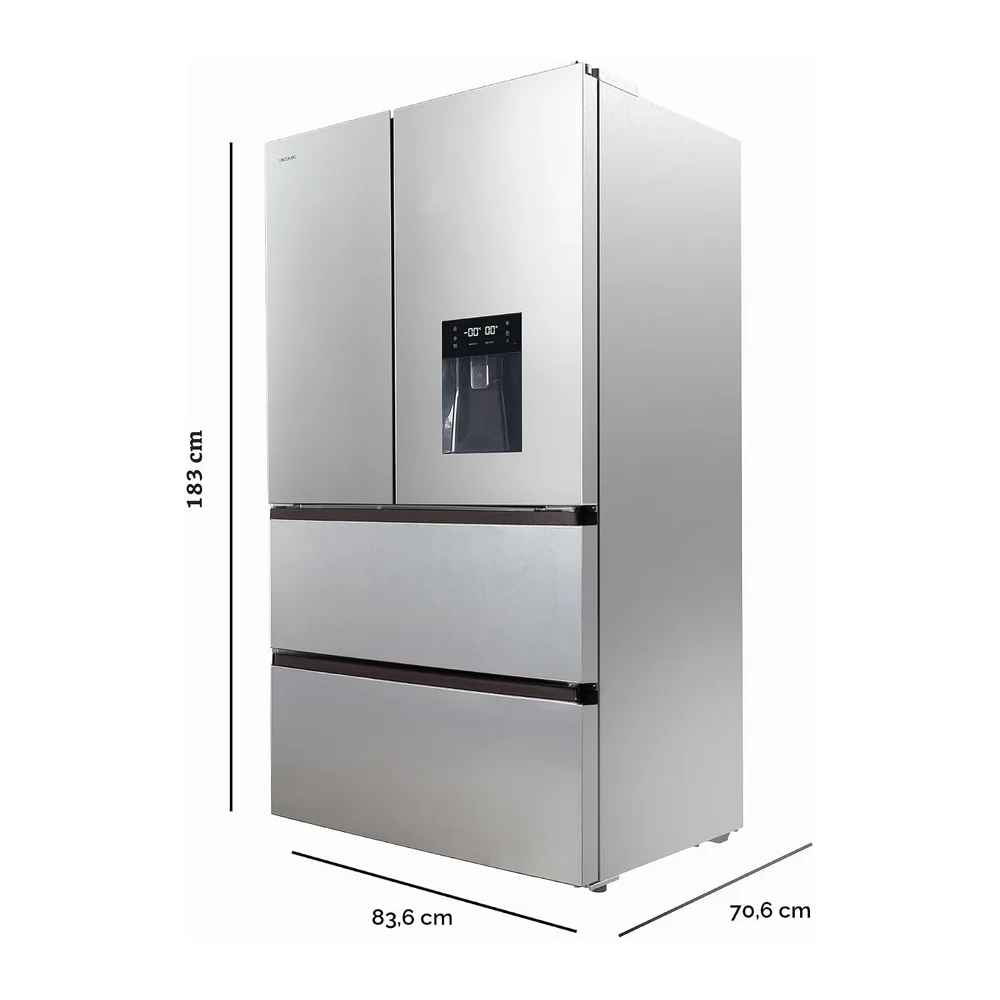 Cecotec Frigorífico 4 Puertas 506L Bolero CoolMarket FD 510 WD Inox Total E [Clase de eficiencia energética E] — 2