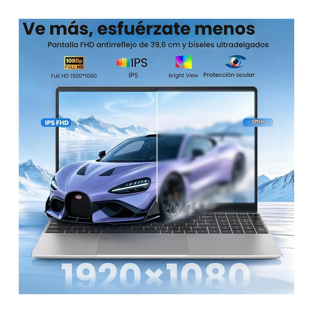 Kayoote 15.6" Portátil Win 11 Pro, 8GB RAM 256GB SSD, Pantalla 1080P FHD, Procesador 3855U, Teclado — 4