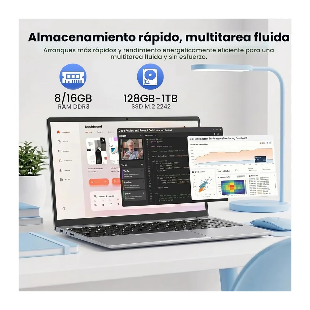 Kayoote 15.6" Portátil Win 11 Pro, 8GB RAM 256GB SSD, Pantalla 1080P FHD, Procesador 3855U, Teclado — 5