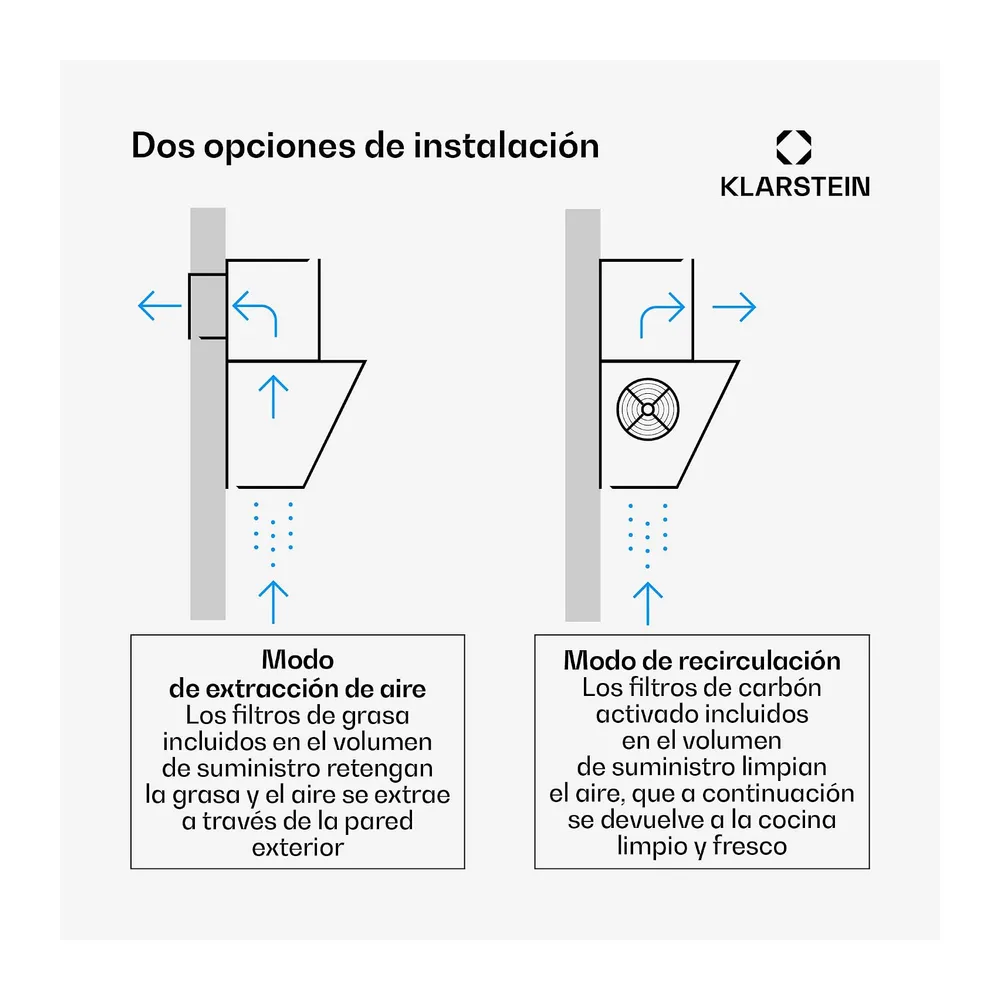 Klarstein Campana extractora angular, Silver Lining 90 cm - 557 m³/h Extractor, Acero inoxidable, Luz LED, — 3